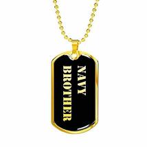 Unique Gifts Store Navy Brother v2-18k Gold Finished Luxury Dog Tag Neck... - $49.95