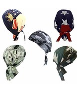 Buy Caps and Hats Doo Rag Pack American Flag Headwrap Camouflage Money E... - £18.37 GBP