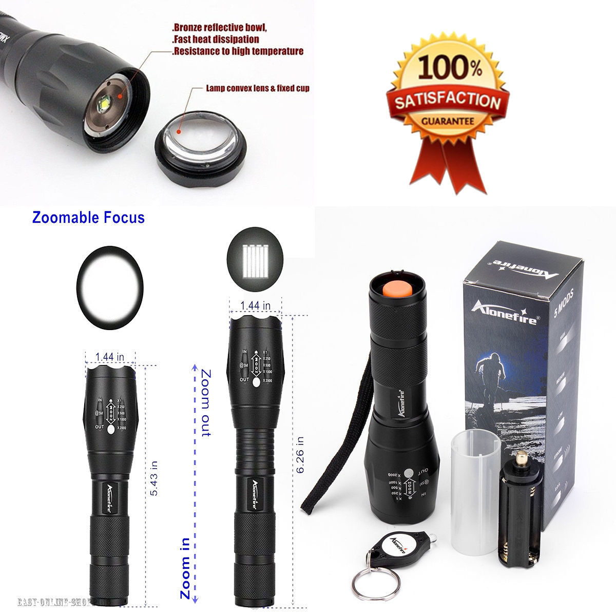 G700 LED Tactical Flashlight Shadowhawk Torch Zoom Lamp Light  Shadow Hawk X800 - $18.68
