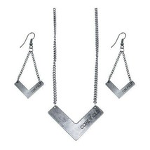 NFL Arizona Cardinals Football Official Silver Chevron Earring &amp; Necklace Set - $10.69