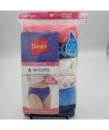 Women&#39;s Hanes Tagless Hi-Cut Ultra Soft Panties Size 10 Cotton 6 Pair No... - £11.36 GBP