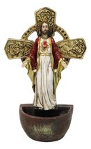 Catholic Sacred Heart of Jesus Holy Water Font Religious Sacrament Wall ... - $17.49