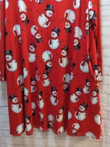 Women&#39;s 24W red white stretch snowman winter dress long sleeve about kne... - $12.86