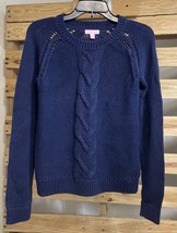 Lilly Pulitzer Navy Blue 100% Cotton Cable Knit Sweater Size S BBL JD - $24.74