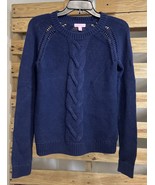 Lilly Pulitzer Navy Blue 100% Cotton Cable Knit Sweater Size S BBL JD - $457.92 MXN