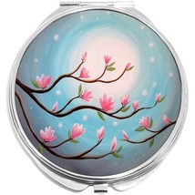 Tree Flower Blossoms in Moonlight Compact with Mirrors - for Pocket or P... - $11.76