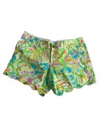 Lilly Pulitzer Buttercup Shorts Size 2 Scalloped Green Print Vacation Sh... - $35.31