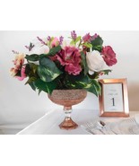 Rose Gold Vase Floral Bling Diamond Centerpiece For Table, Wedding Cente... - £13.51 GBP