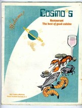 Cosmo&#39;s Restaurant Menu Costero Y Macheros in Ensenada Baja California Mexico - £15.94 GBP