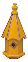 BLUEBIRD BIRDHOUSE - Bright Yellow with Copper Trim &amp; Accents Amish Hand... - £119.85 GBP