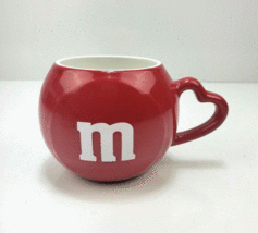 M&amp;M Coffee Mug Red Heart Handle Valentines Day Teleflora Gift Ceramic 2005  - £7.69 GBP