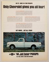 1968 Print Ad Chevrolet Half-Ton Fleetside Pickup Trucks Job Tamer - £7.37 GBP