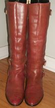 Michael Kors Knee High Leather Boots With Brass Buckles-ADDED Boot Shapers - £39.50 GBP