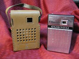 vintage Custom 6TR-1 Six Transistor pocket Radio with case , AS IS no sound - $22.76