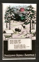 Old Photo of Latvian Postcard Christmas New Year Greetings Fir-Tree Deer... - £4.83 GBP