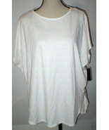 NWT $130 New Natori Zen Top M Womens Warm White Short Sleeves Soft Rayon... - £126.61 GBP
