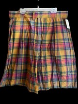 NWT Vintage 80s Women’s Mom Pleated Shorts Plaid High 32” Waist Size 13/... - $18.57