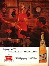 1963 Miller High Life Beer Ad    Enjoy Life The Champagne of Bottle Beer b8 - £16.95 GBP