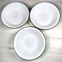 Soup/Cereal Bowls Corelle Corning Ware White Callaway Ivy Green Rim  7 1/4&quot; - $14.95