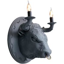 interoknack Animal Bull Head Wall Lamp, Creative Resin Designer Sconce f... - $7,375.38 MXN