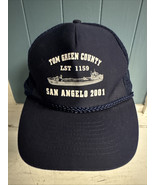 USS Tom Green County LST 1159 San Angelo 2001 Ship HAT  Navy Blue Vintag... - $393.73 MXN