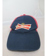 Budweiser Uniform Mesh Strapback Hat Ball Cap Blue Red Trucker Embroider... - £11.31 GBP