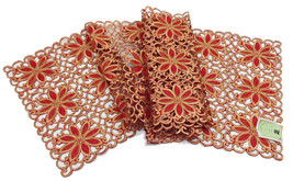 Broderie Cutwork Collection Embroidered Poinsettia Cutwork Table Runner ... - $19.79