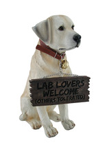 Labrador Retriever Garden Welcome Statue Reversible Sign Don't Stop Retrievin - $69.29