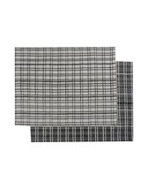 IIARIA.I Set Of 2 Table Placemats Textile Modern Grey Black Size 19&#39;&#39; X 15&#39;&#39; - £31.17 GBP
