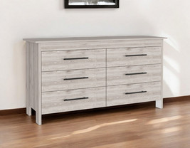 59" Light Gray Six Drawer Double Dresser - $23,169.45 MXN