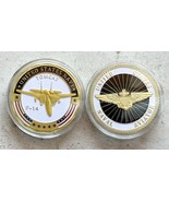 F-14 Tomcat Challenge Coin United States Navy &amp; Naval Aviator Wing Top G... - £23.15 GBP