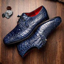 Marco Di Milano genuine caiman crocodile Shoes Apricena Midnight Blue image 6