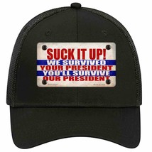 Suck It Up We Survived Novelty Black Mesh License Plate Hat - £22.81 GBP