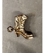 Vintage Golden Cowgirl Boot Charm Pin Western Cowboy Brooch Gold Lapel P... - $72.32 MXN