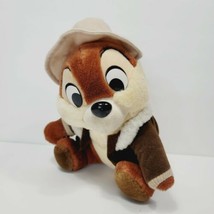 Disney Chip N Dale Safari Chipmunk Plush Stuffed Animal Brown Coat Hat 9&quot;  - £19.41 GBP