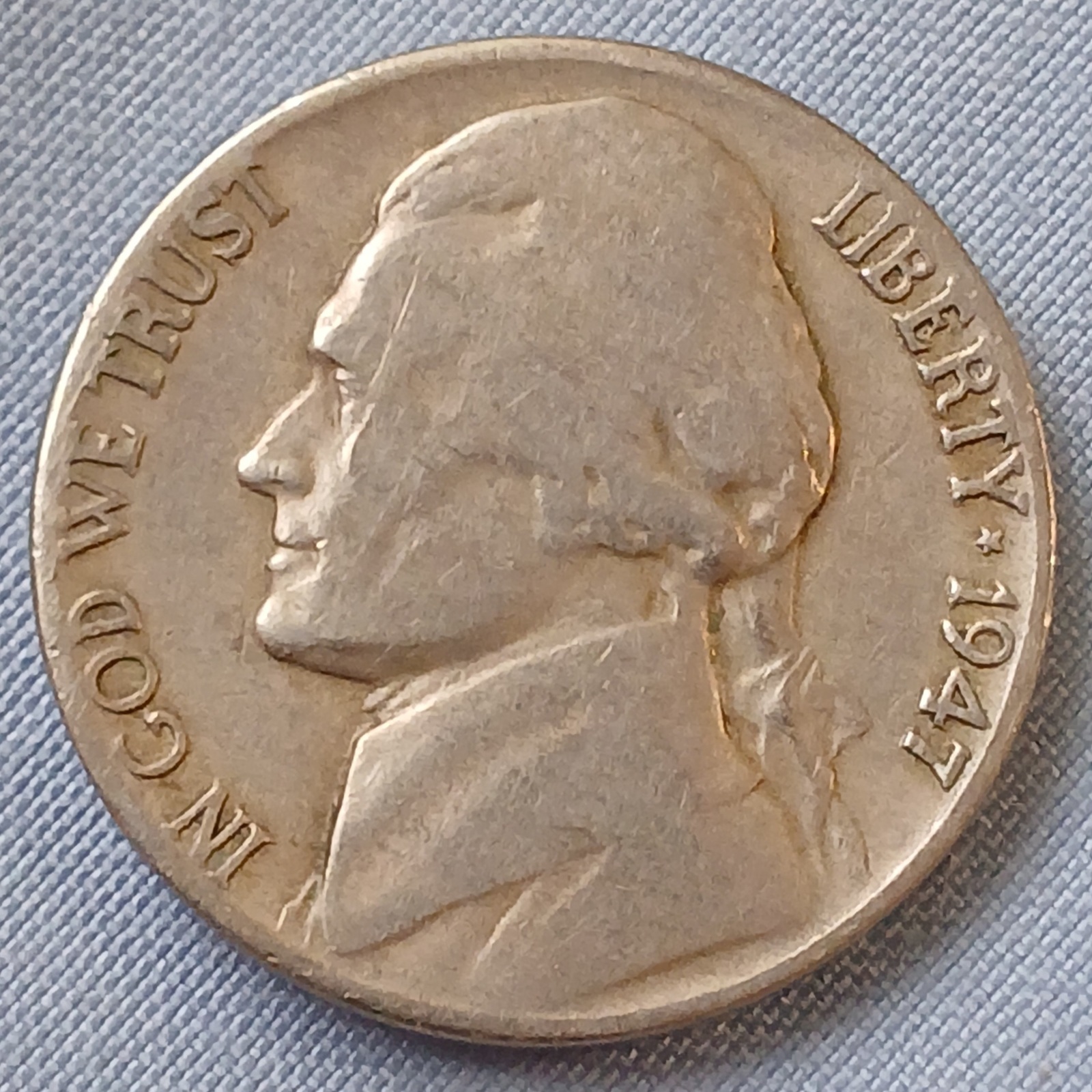US 1947 D Jefferson Nickel - Denver Issue - Nice Better Circulated Colle... - $3.75