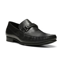 Donald Pliner Men&#39;s Donnie Calf Leather Bit Loafer Moc Toe Slip On Shoe Black - £110.00 GBP