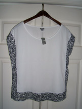 Aerie S/P Small Bright White With Navy Ladies Blouse (NEW) - £19.34 GBP