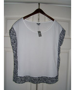 Aerie S/P Small Bright White With Navy Ladies Blouse (NEW) - £19.68 GBP