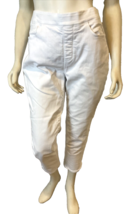 Soft Surroundings White Denim Pull on Straight Leg Jeans Size 10 - £14.84 GBP