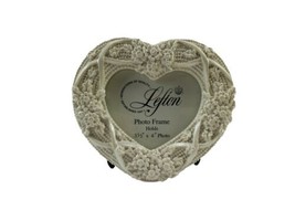 Lefton Wedding Promises Floral Heart Photo Frame 3.5 x 4 in - £15.57 GBP
