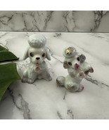Vintage 60s Made in Japan Poodle Dog Figurine Lot of 2 White Pink French - $494.00 MXN