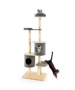 6-Tier Wooden Cat Tree with 2 Removeable Condos Platforms and Perch - $3,857.23 MXN