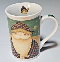 Folk Art Santa Claus Coffee Mug With Christmas Trees, Royal Norfolk - £10.38 GBP