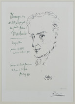 &quot; Hommage Au Poete Anotnio Machado &quot; Par Picasso Signée Lithographie 9 &quot; x6 1/2 - $1,964.65