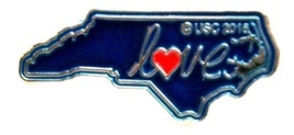 North Carolina Love State Outline Hat Tac or Lapel Pin - $6.99