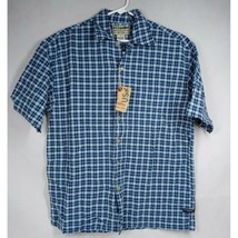 NWT U.S.Expedition Men&#39;s Button Down Shirt Navy Blue Plaid Size Small - £15.27 GBP