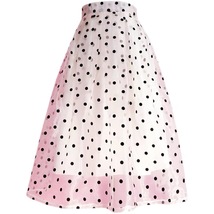 White Polka Dot Midi Skirt Outfit Summer Women Custom Plus Size Long Tutu Skirt image 4