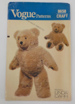VOGUE PATTERNS #8658 SNUGGLY TEDDY BEAR 23&quot; TALL SIZE PATTERN DESIGN LIN... - £4.76 GBP