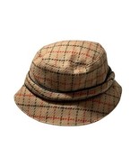 Coach Tattersall Plaid Wool Bucket Hat Shell 100% Wool w/Leather Trim P/S - $66.59 CAD